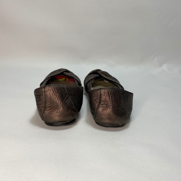 Born Womens Metallic Brown Leather Shoes Ballet Flats Casual Comfort Slip-On 8 - Picture 5 of 9